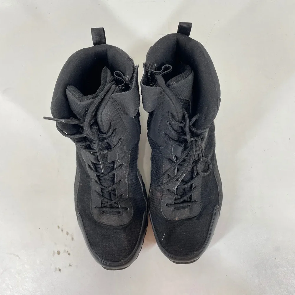 Fila Mens Tactical Boots Black Side Zip Slip Resistant 1LW00984-001 10.5 EEEE
